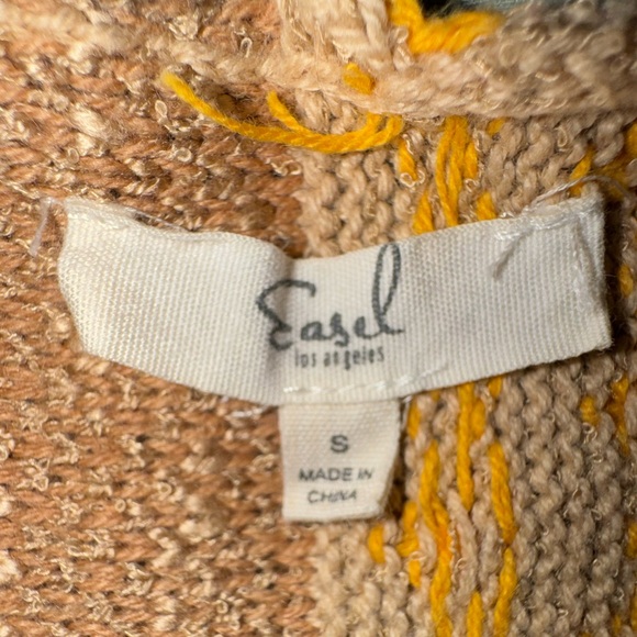 Easel Patchwork Knit Oversized Cropped Top Size Small - Picture 5 of 9